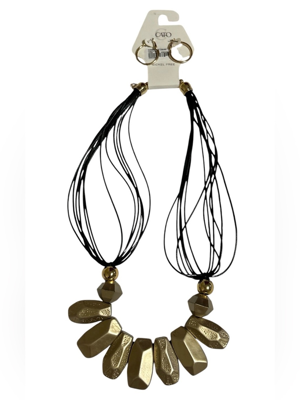 Cato Gold and Black Multi-Strand Necklace